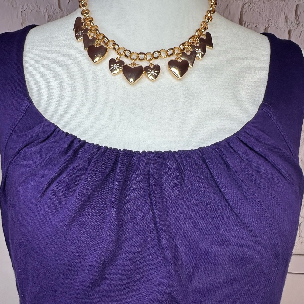 LOFT Deep‎ Purple Midi Dress size 8 - Picture 4 of 9